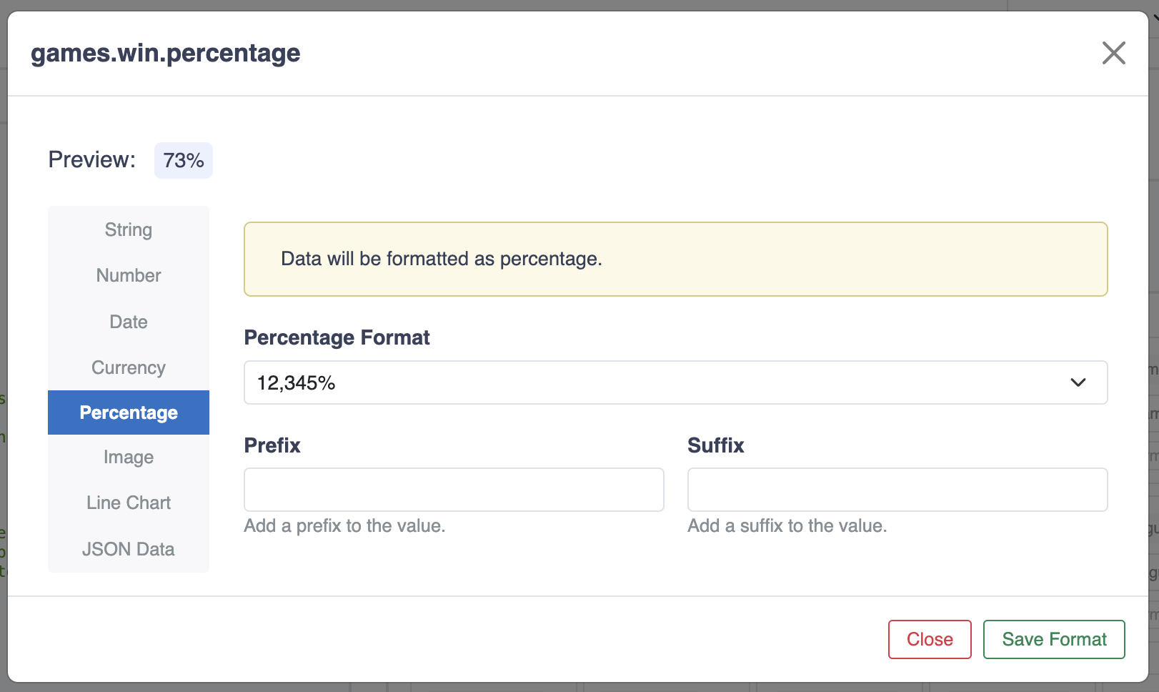 Format JSON API data